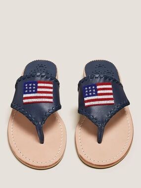 Jack Rogers American Flag Beaded Sandals Size 11